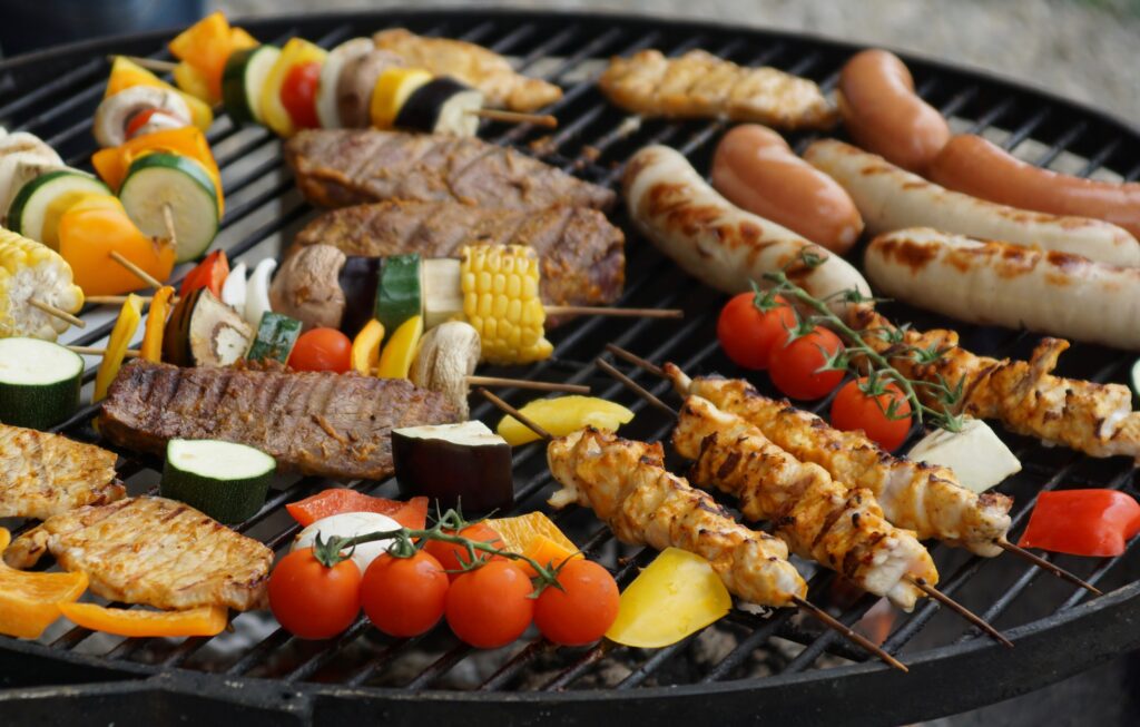 Grilled foods and vegetables